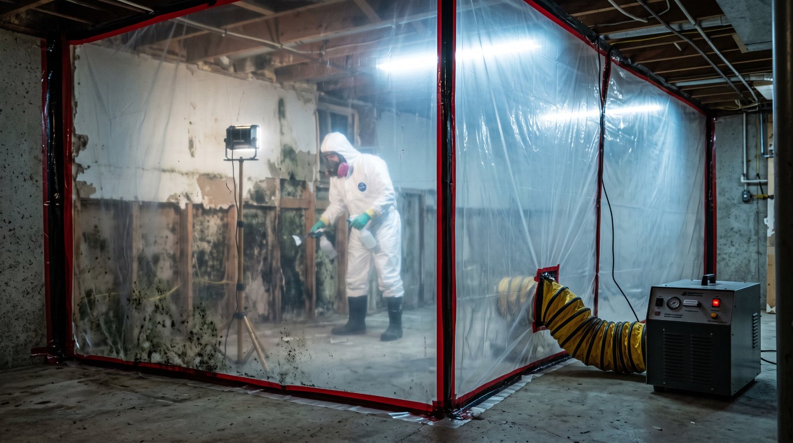 Mold remediation containment in Erie, PA