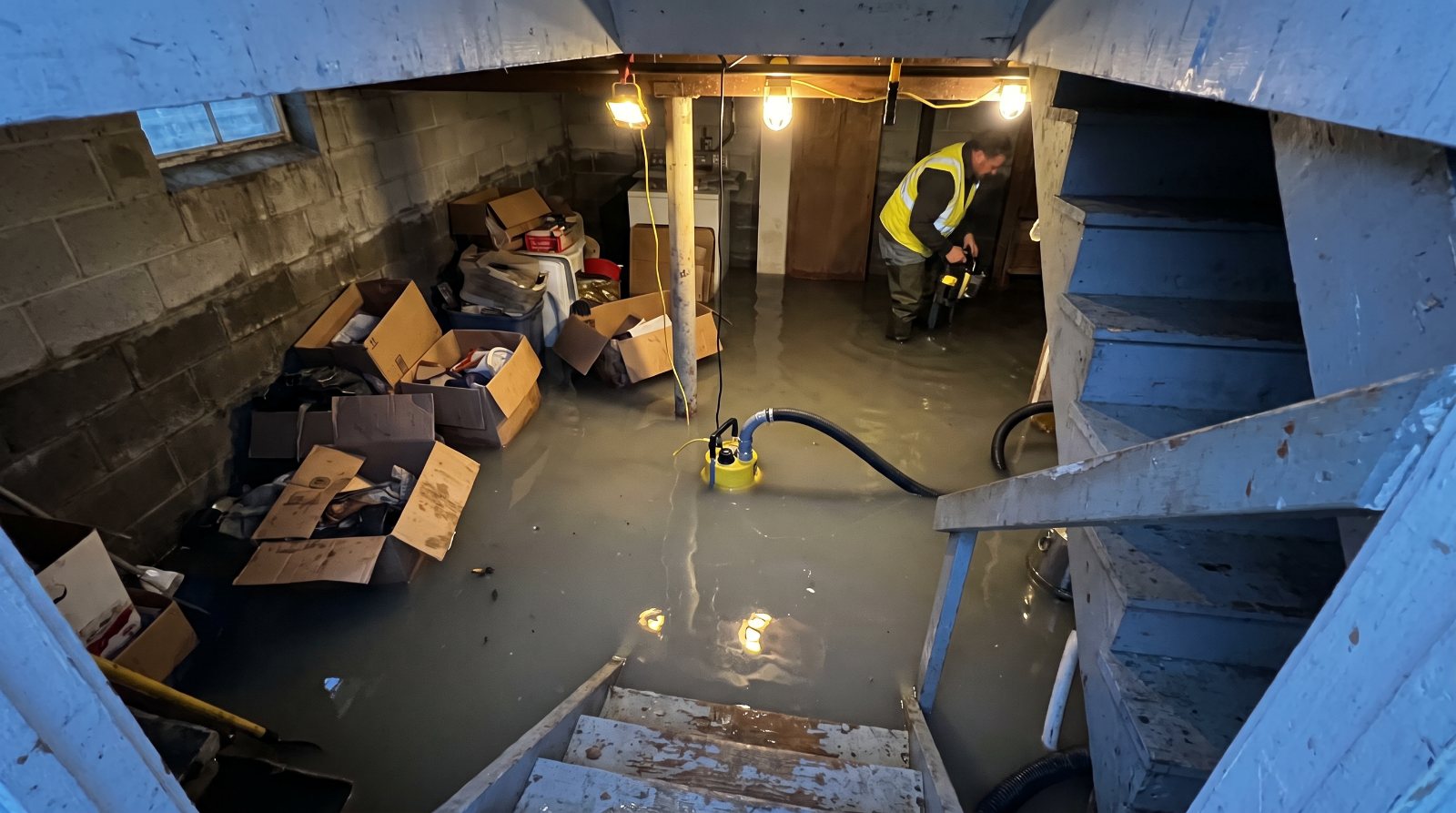 Water extraction in a Girard, PA basement